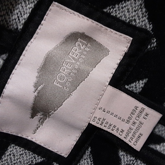 Vintage Forever21 open cardigan women S Aztec wool blanket thick comfy y2k black - Picture 5 of 7